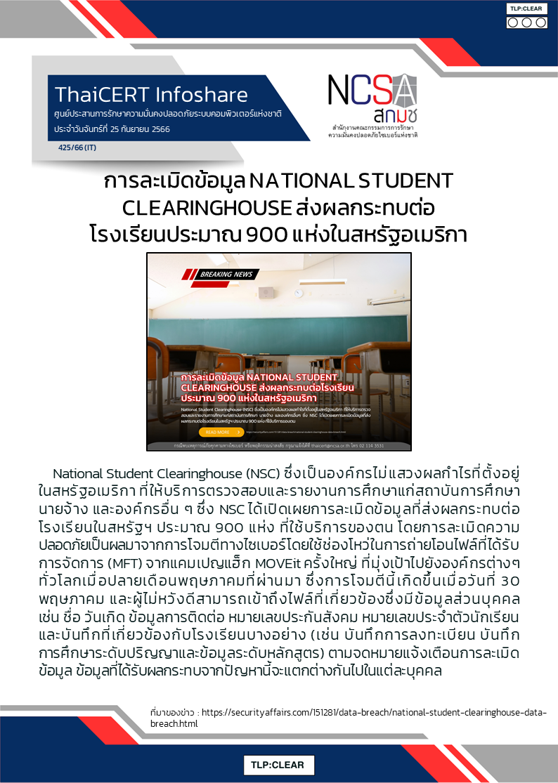 การละเมิดข้อมูล NATIONAL STUDENT CLEARINGHOUSE ส่งผลกระทบต่อโ.png