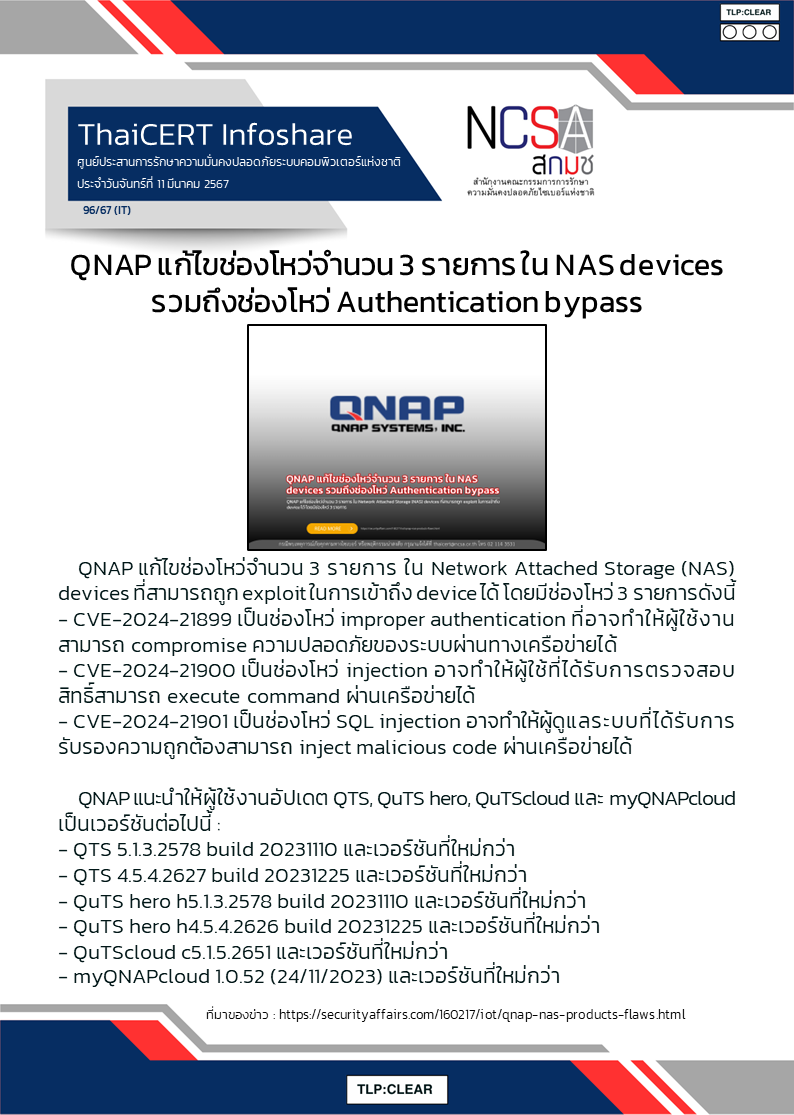 QNAP แก้ไขช่องโหว่จำนวน 3 รายการ ใน NAS devices รวมถึง.png