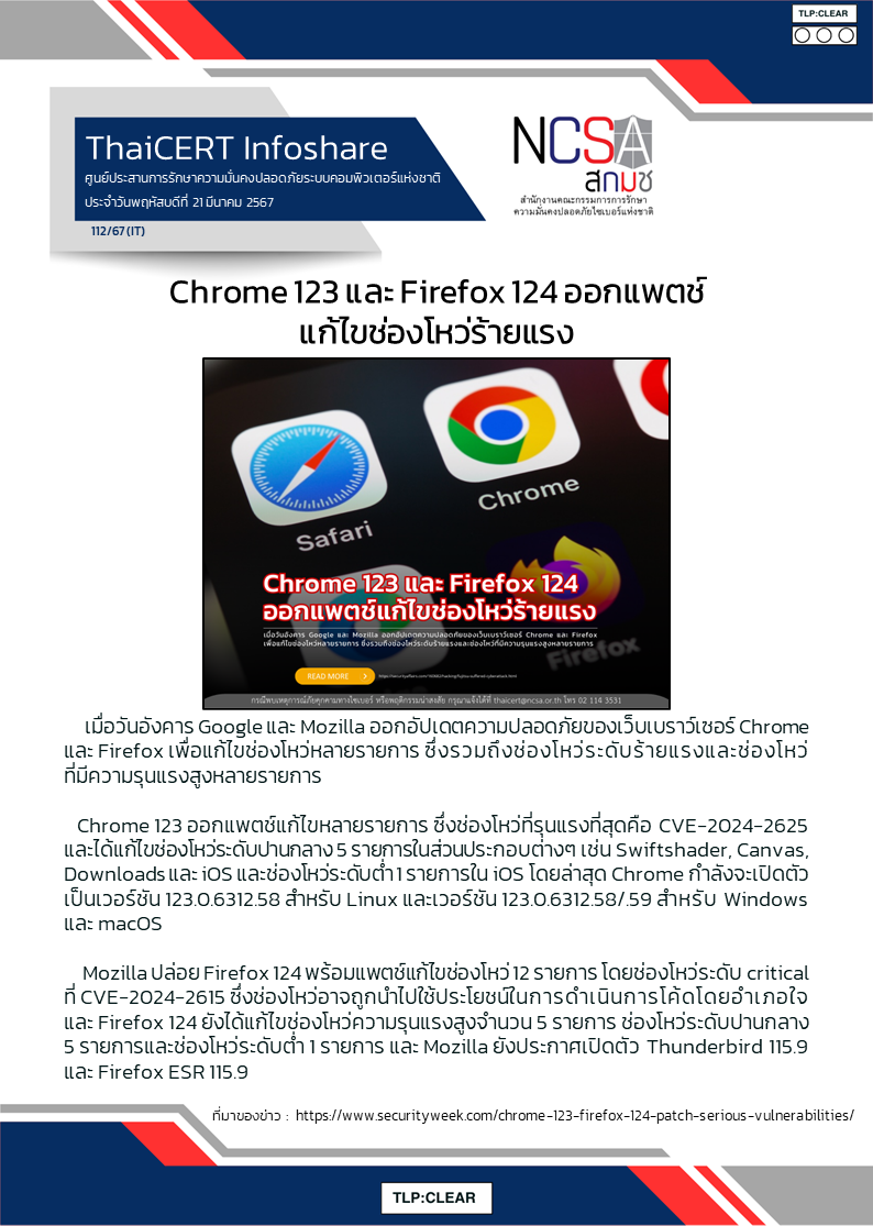 Chrome 123 และ Firefox 124 ออกแพตช์แก้ไขช่องโหว่ร้ายแรง.png