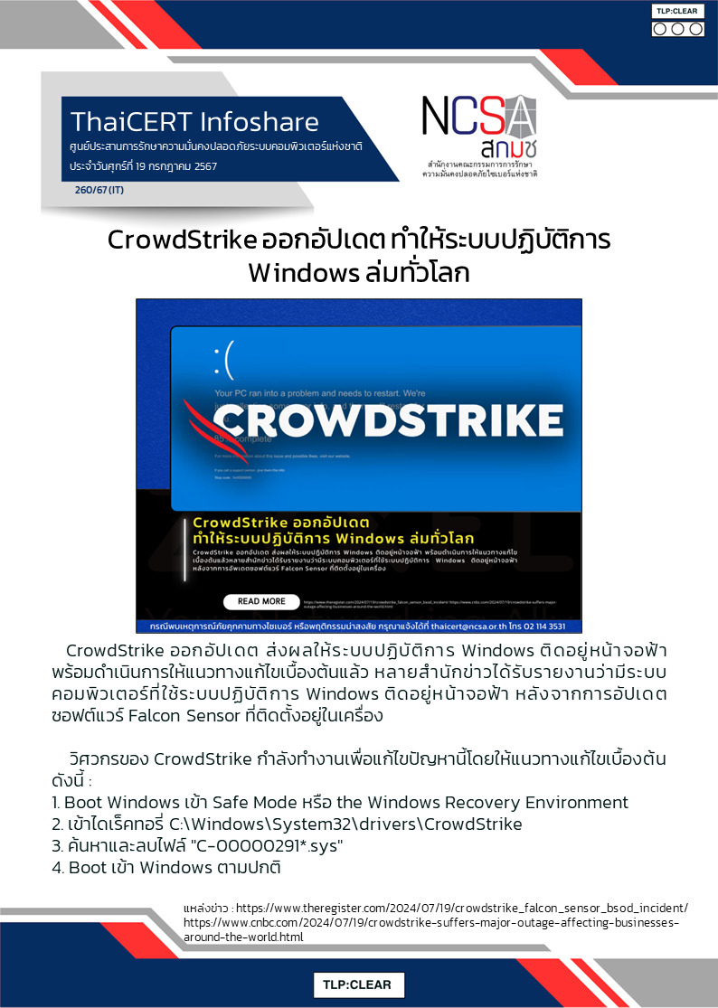 CrowdStrike ออกอัปเดต ทำให้ระบบปฏิบัติการ Windows ล่มท.png