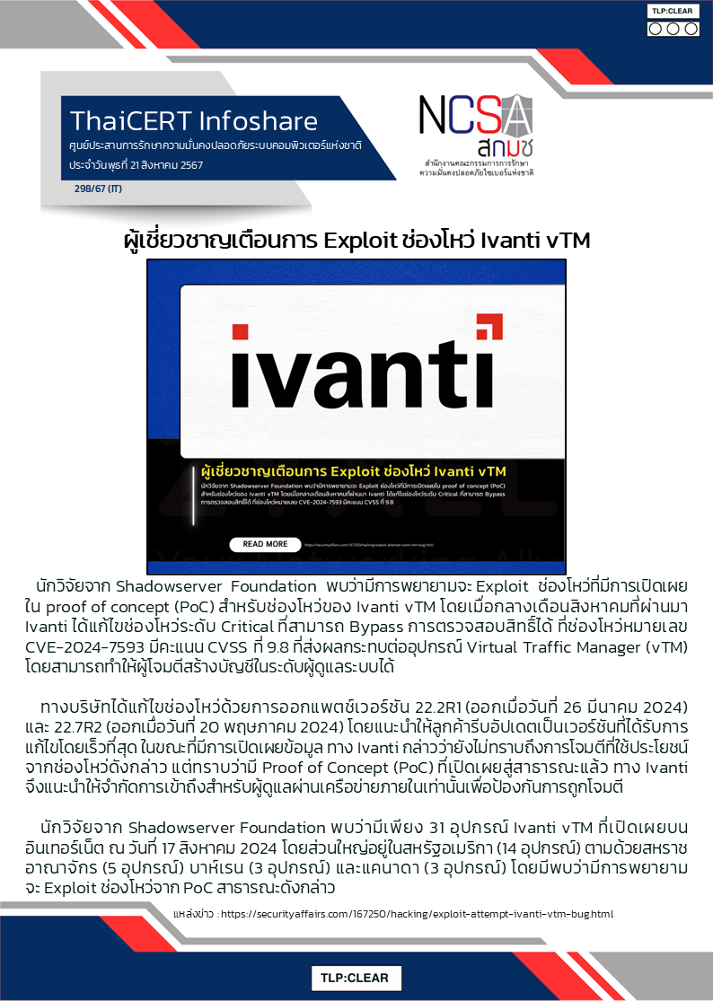 ผู้เชี่ยวชาญเตือนการ Exploit ช่องโหว่ Ivanti vTM.png