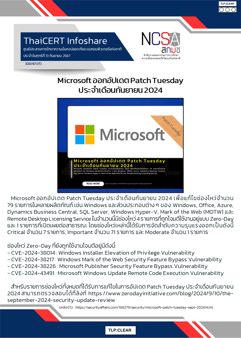 Microsoft ออกอัปเดต Patch Tuesday ประจำเดือนกันยายน 2024.png