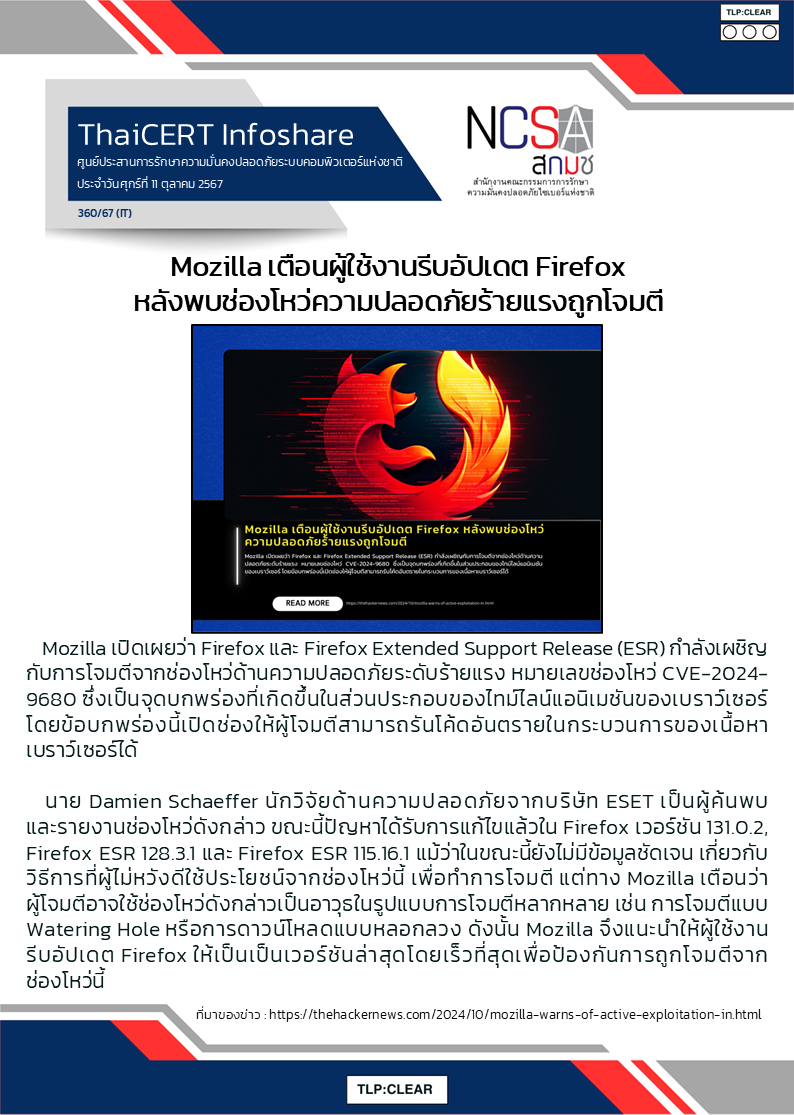 Mozilla เตือนผู้ใช้งานรีบอัปเดต Firefox หลังพบช่องโ.png