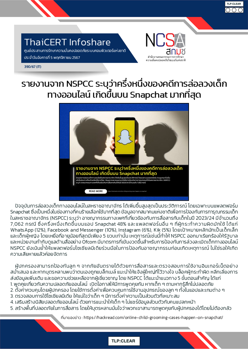 รายงานจาก NSPCC ระบุว่าครึ่งหนึ่งของคดีการล่.png