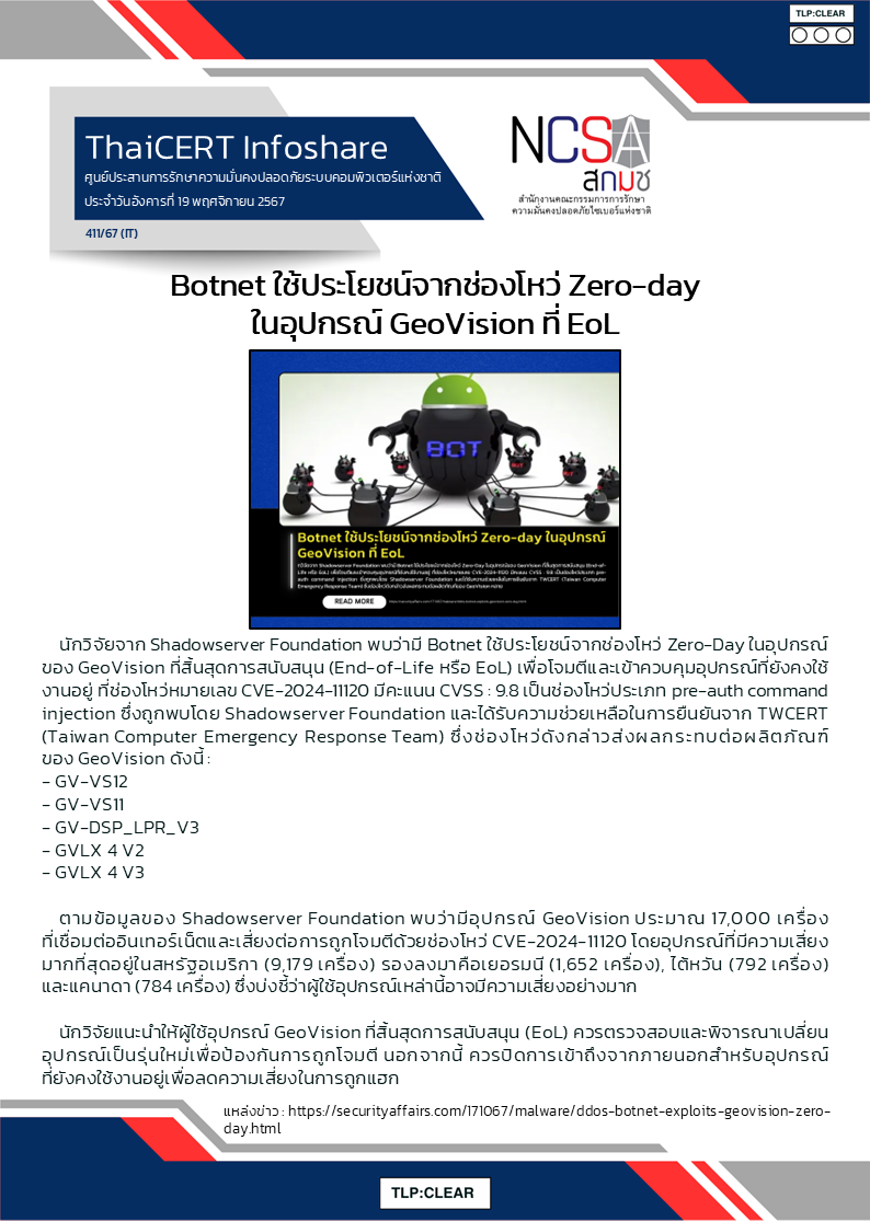 Botnet ใช้ประโยชน์จากช่องโหว่ Zero-day ในอุปกรณ์ GeoVisio.png