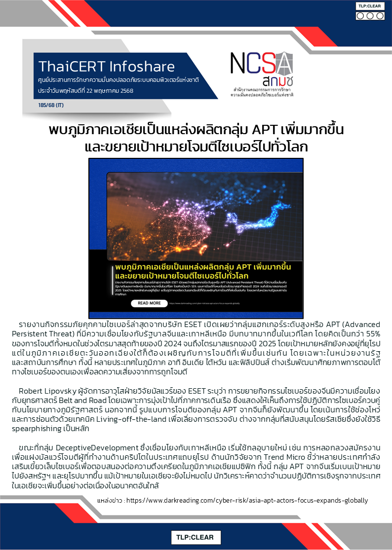 พบภูมิภาคเอเชียเป็นแหล่งผลิตกลุ่ม APT เพิ่ม.png