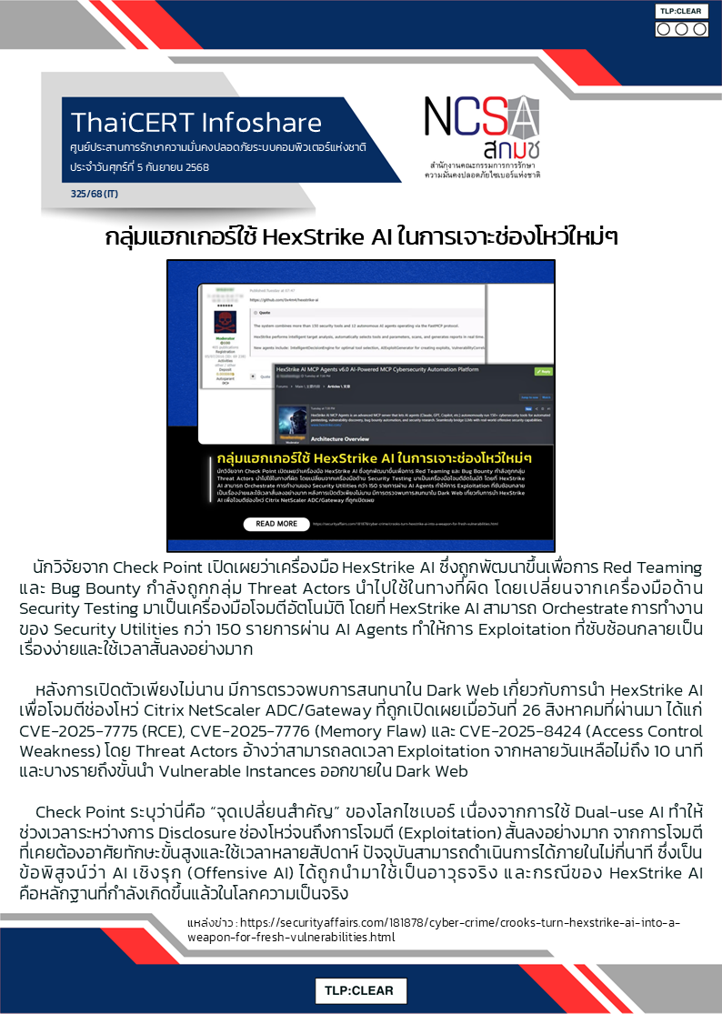 กลุ่มแฮกเกอร์ใช้ HexStrike AI ในการเจาะช่องโหว่ให.png
