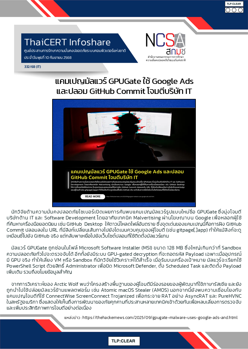 แคมเปญมัลแวร์ GPUGate ใช้ Google Ads และปลอม GitHub Commit โจมต.png