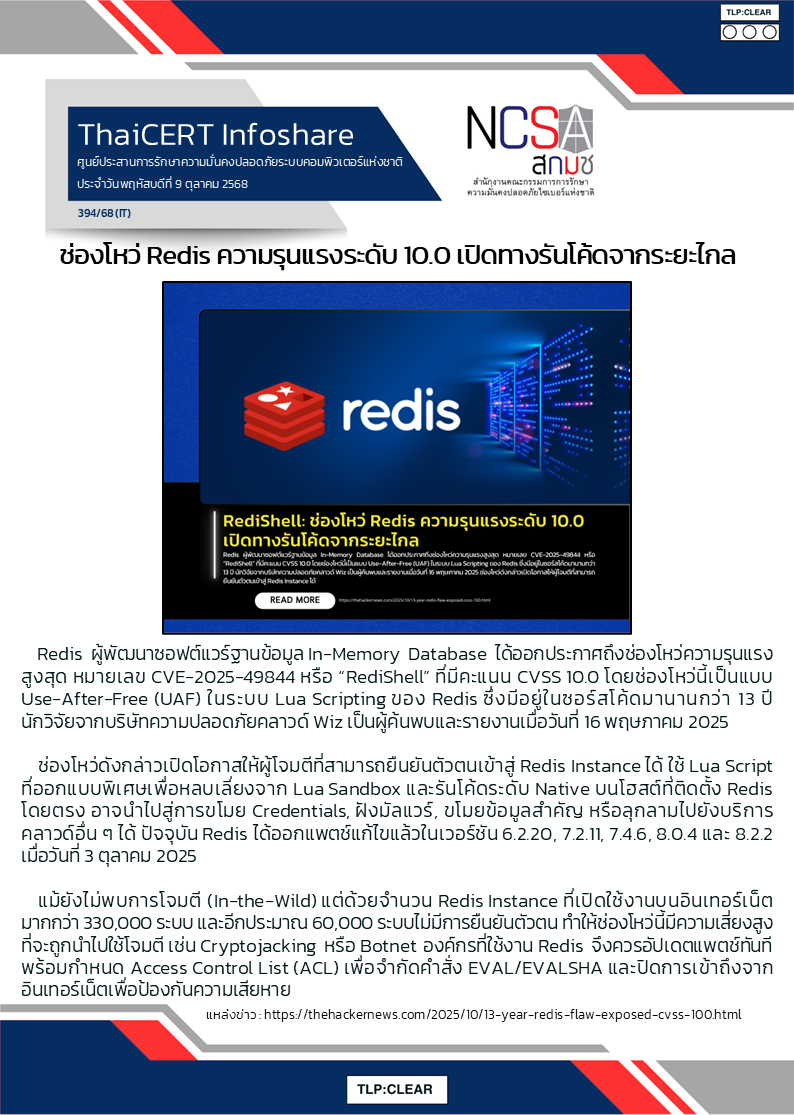 ช่องโหว่ Redis ความรุนแรงระดับ 10.0 เปิดทางรันโค.png