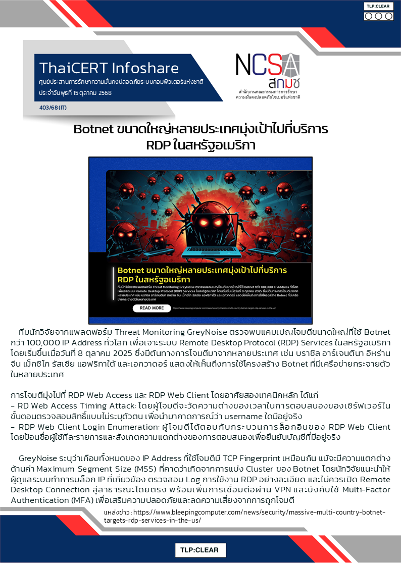 Botnet ขนาดใหญ่หลายประเทศมุ่งเป้าไปที่บริการ .png