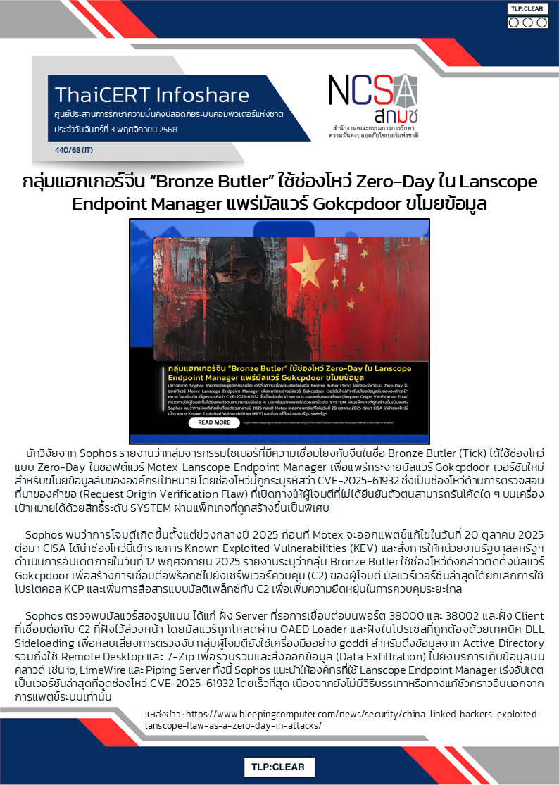 กลุ่มแฮกเกอร์จีน Bronze Butler ใช้ช่องโหว่ Zero-Day ใน Lansco.png