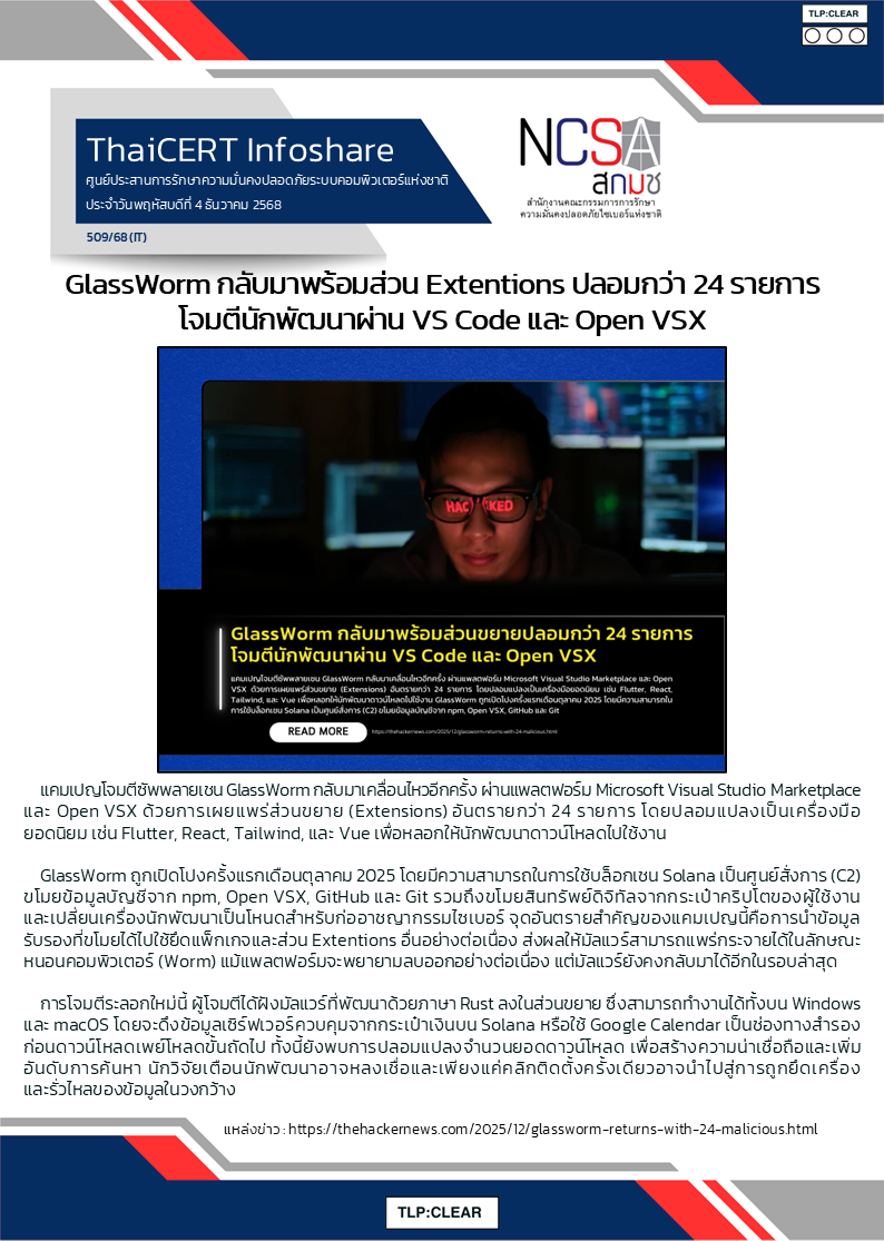 GlassWorm กลับมาพร้อมส่วน Extentions ปลอมกว่า 24 รายการโจ.png