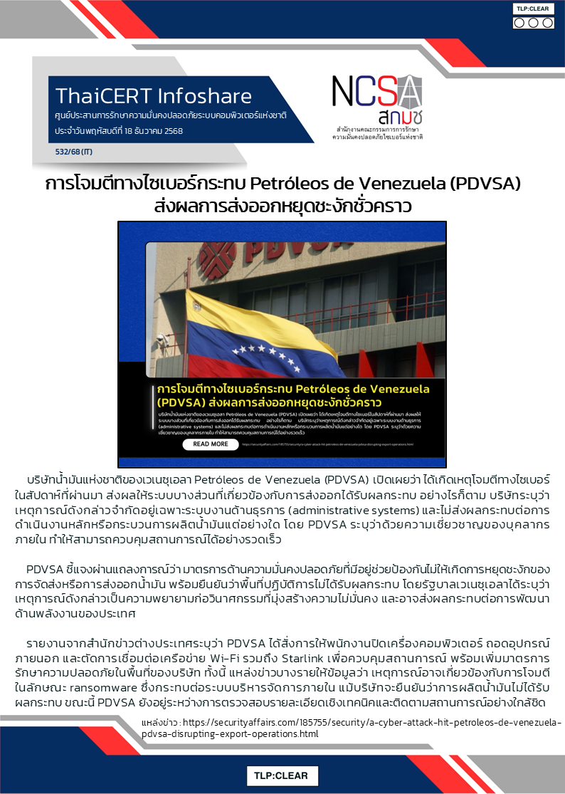 การโจมตีทางไซเบอร์กระทบ Petróleos de Venezuela (PDVSA) ส่งผล.png