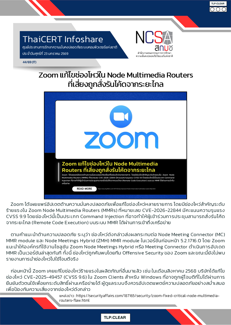 Zoom แก้ไขช่องโหว่ใน Node Multimedia Routers ที่เสี่ยงถูกสั.png