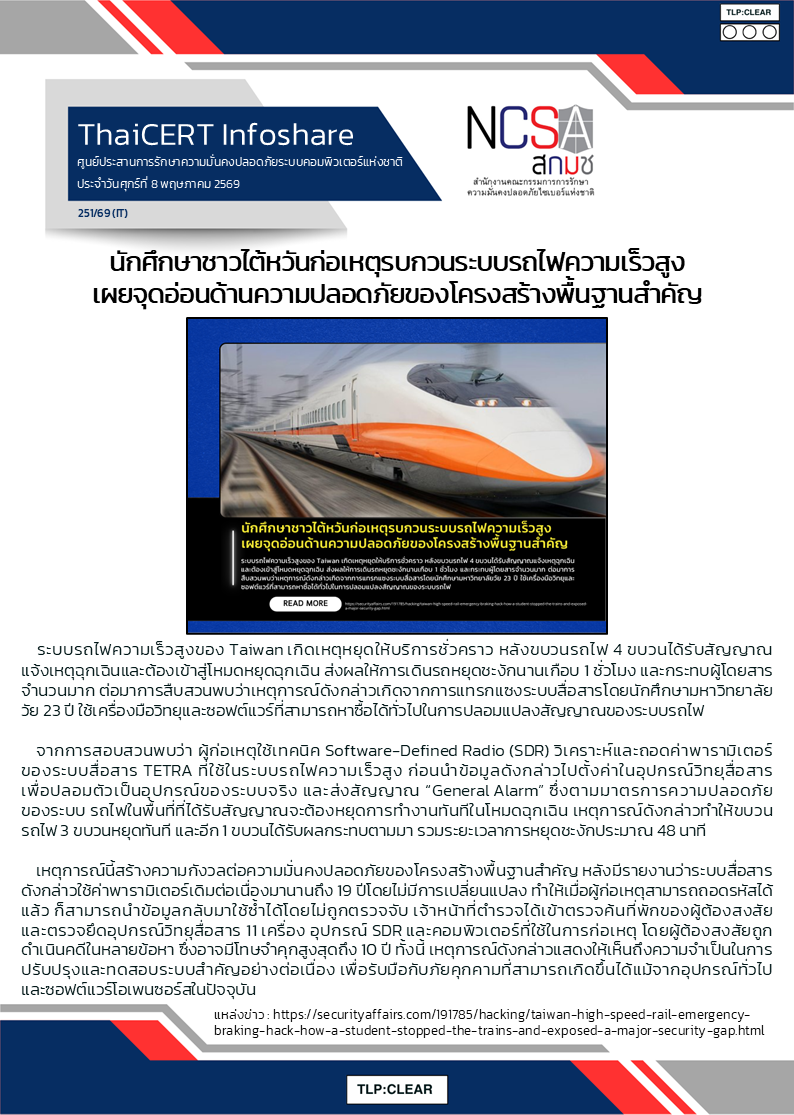 นักศึกษาชาวไต้หวันก่อเหตุรบกวนระบบรถไฟค.png