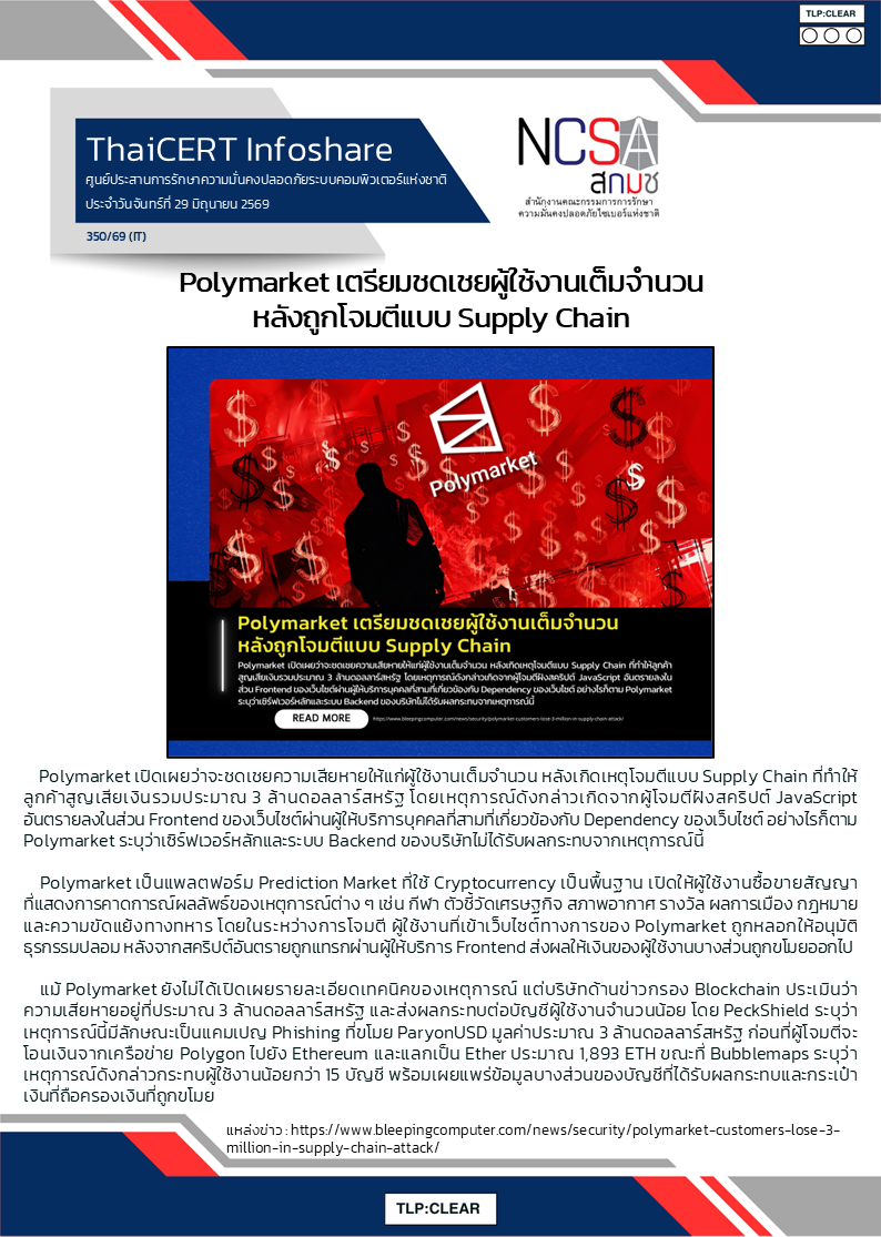 Polymarket เตรียมชดเชยผู้ใช้งานเต็มจำนวน หลังถู.png