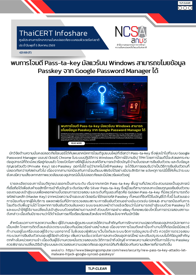 พบการโจมตี Pass-ta-key มัลแวร์บน Windows สามารถขโมยข้อ.png