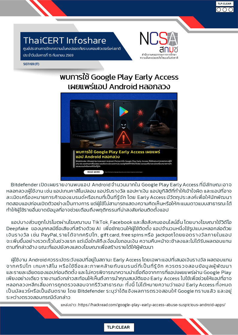 พบการใช้ Google Play Early Access เผยแพร่แอป Android หลอกลวง.png